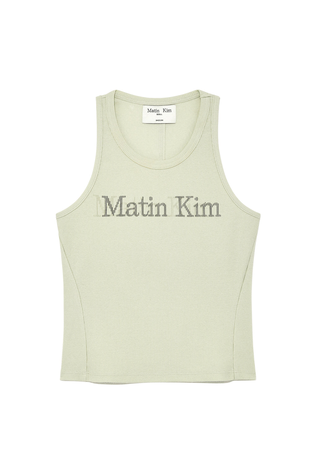 Matinkim Vintage Logo Printing Sleeveless Top IN Light Green
