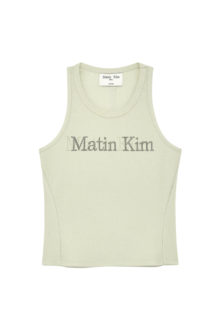 Matinkim Vintage Logo Printing Sleeveless Top IN Light Green