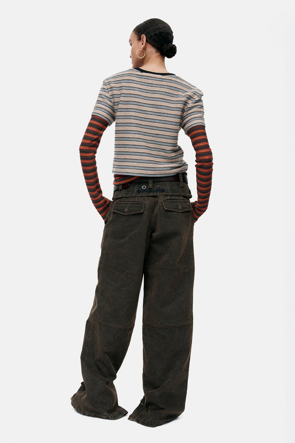 Andersson Bell Multi Stripe LS T-Shirts / Brick)