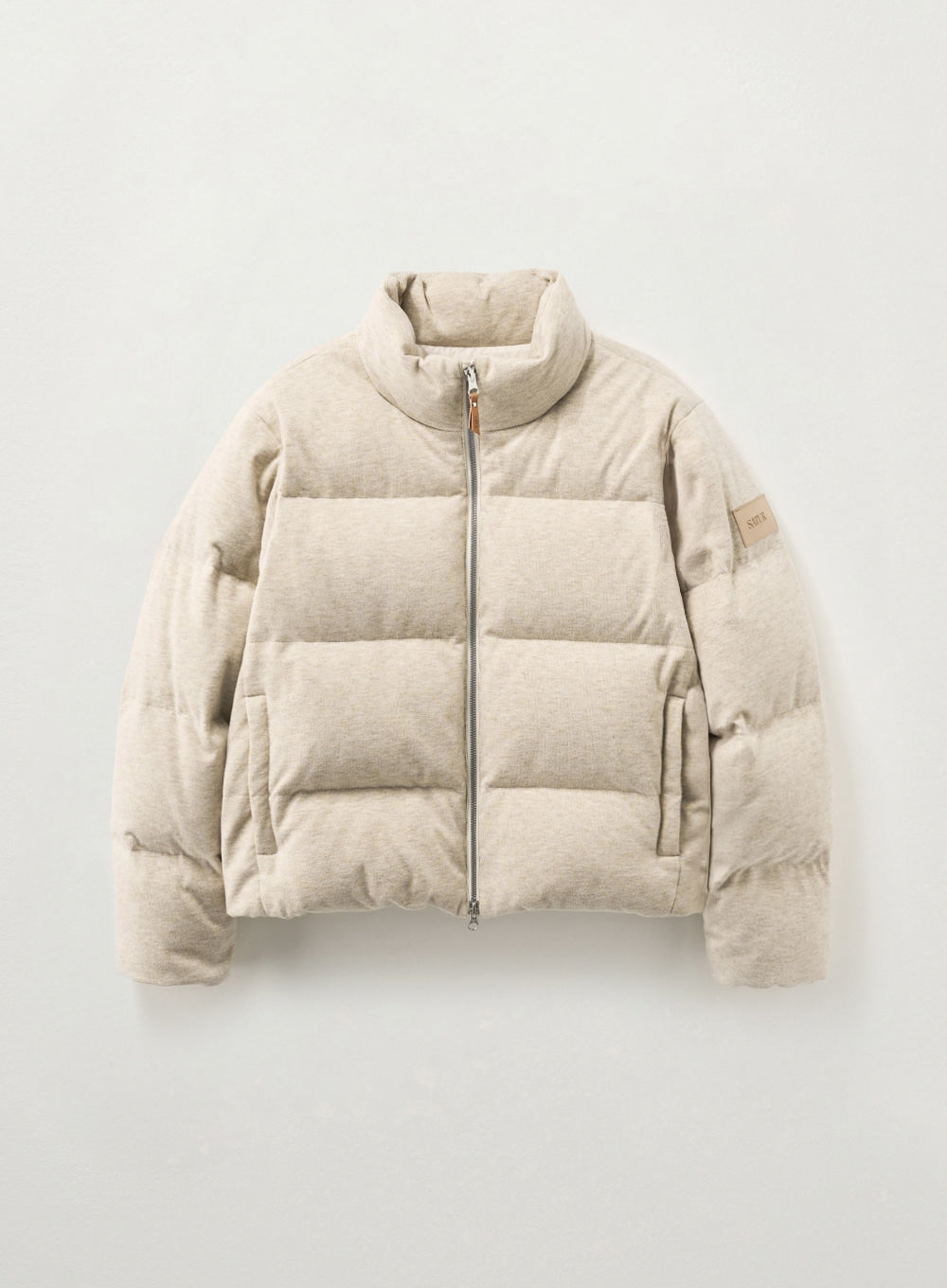 [satur] (W) Knit Puffer Duck Down Padding - Cream