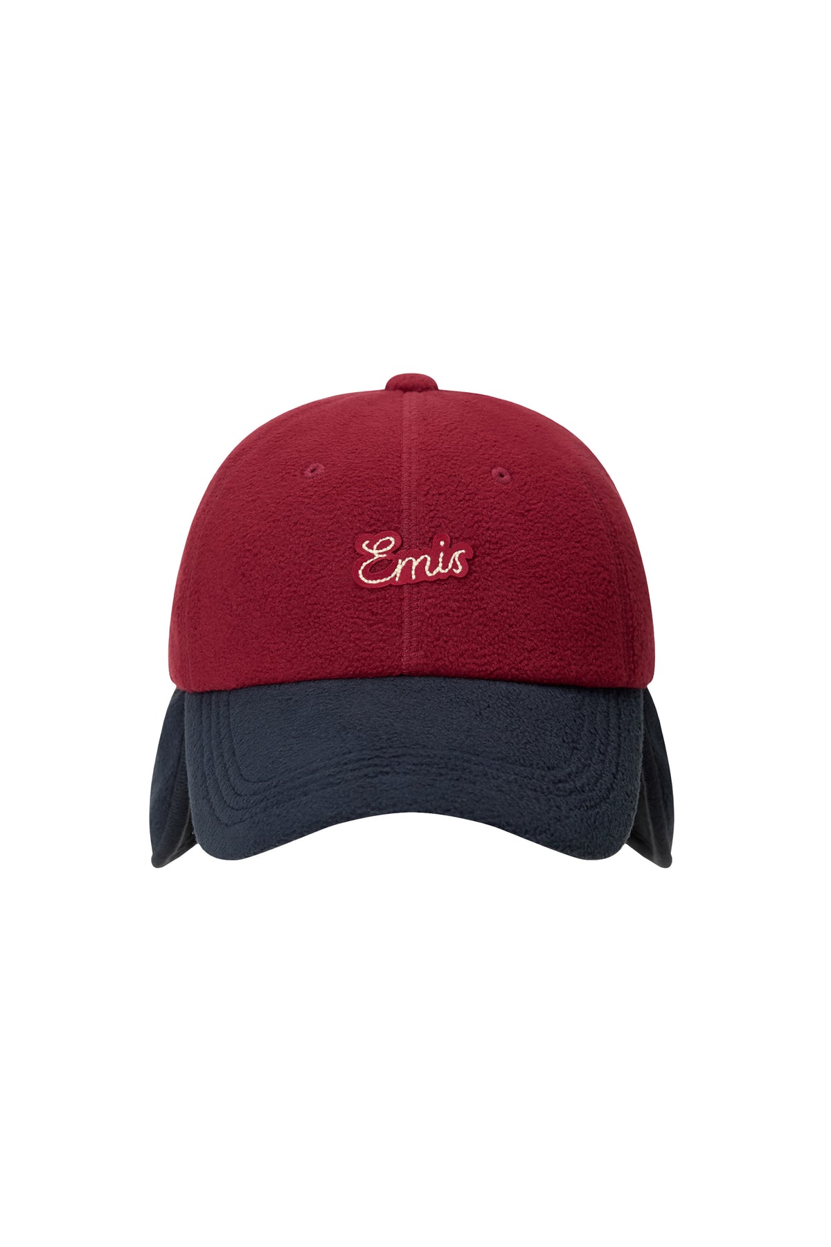 Emis Small Line Patch Fleece Ball Cap-Red
