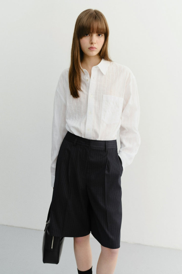 Dunst Bermuda Shorts Navy Stripe