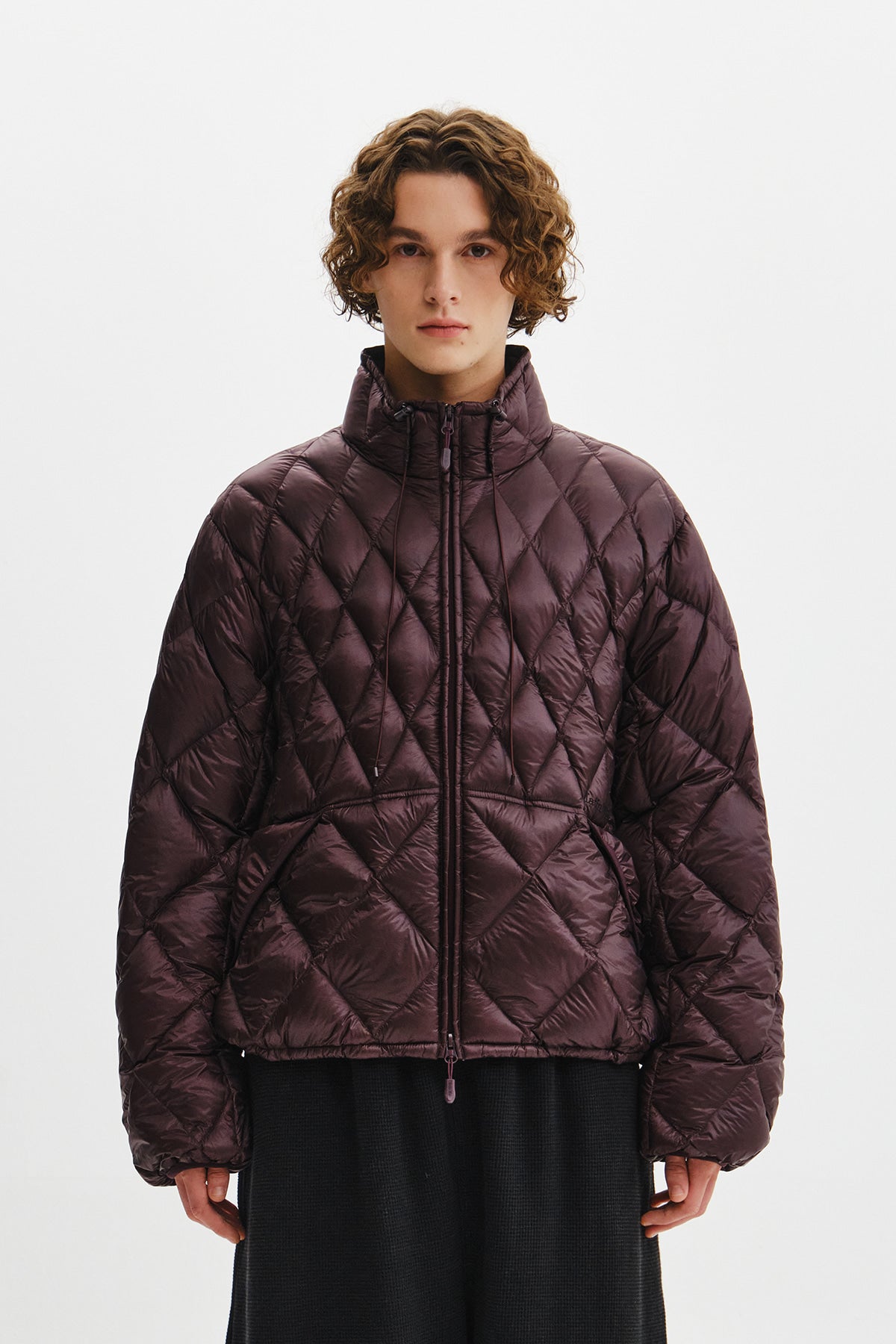 Matinkim Mix Quilted Light Down Jumper IN Purple
