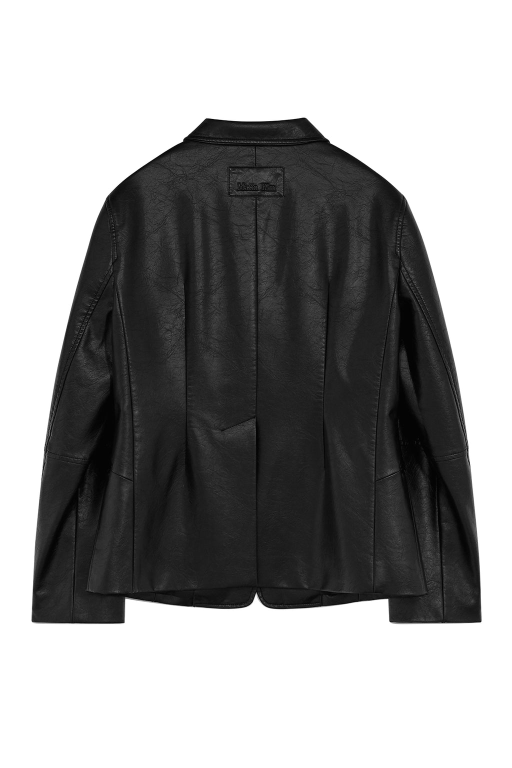 [matinkim] LEATHER SINGLE BLAZER IN BLACK