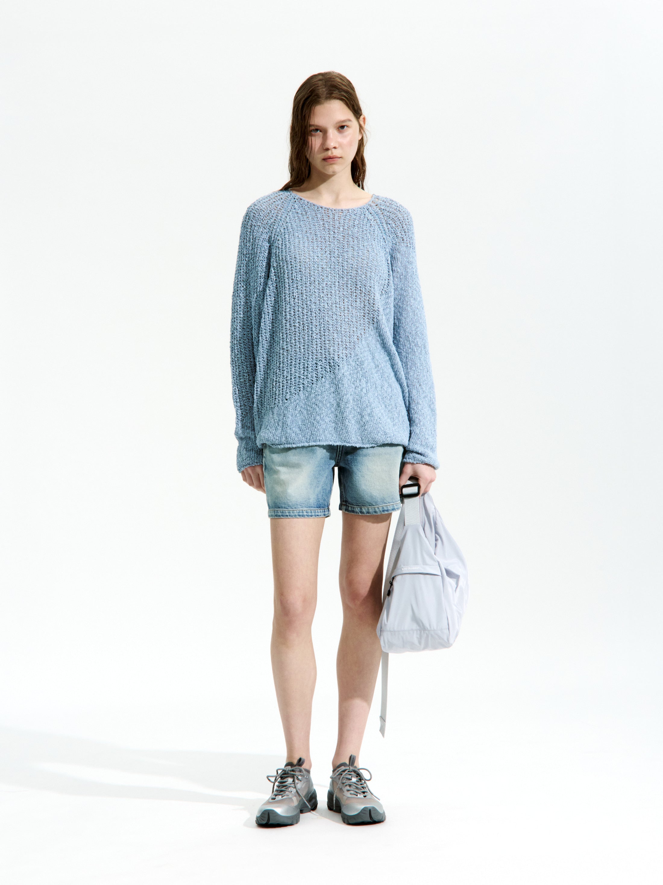 [Low Classic] Wave Sweater_Pale Blue