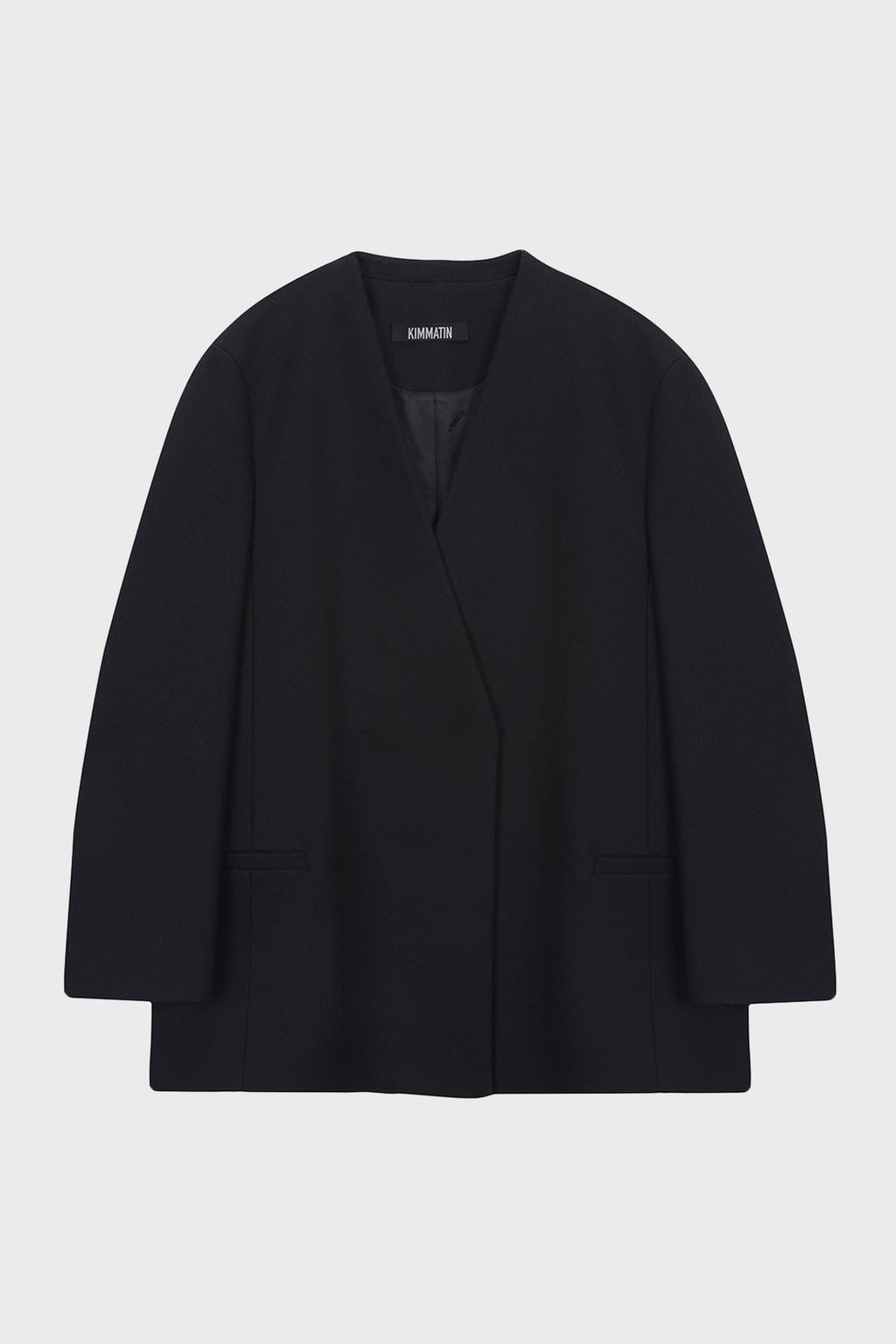 Matinkim Matin Kim Collarless Oversize Jacket IN Black