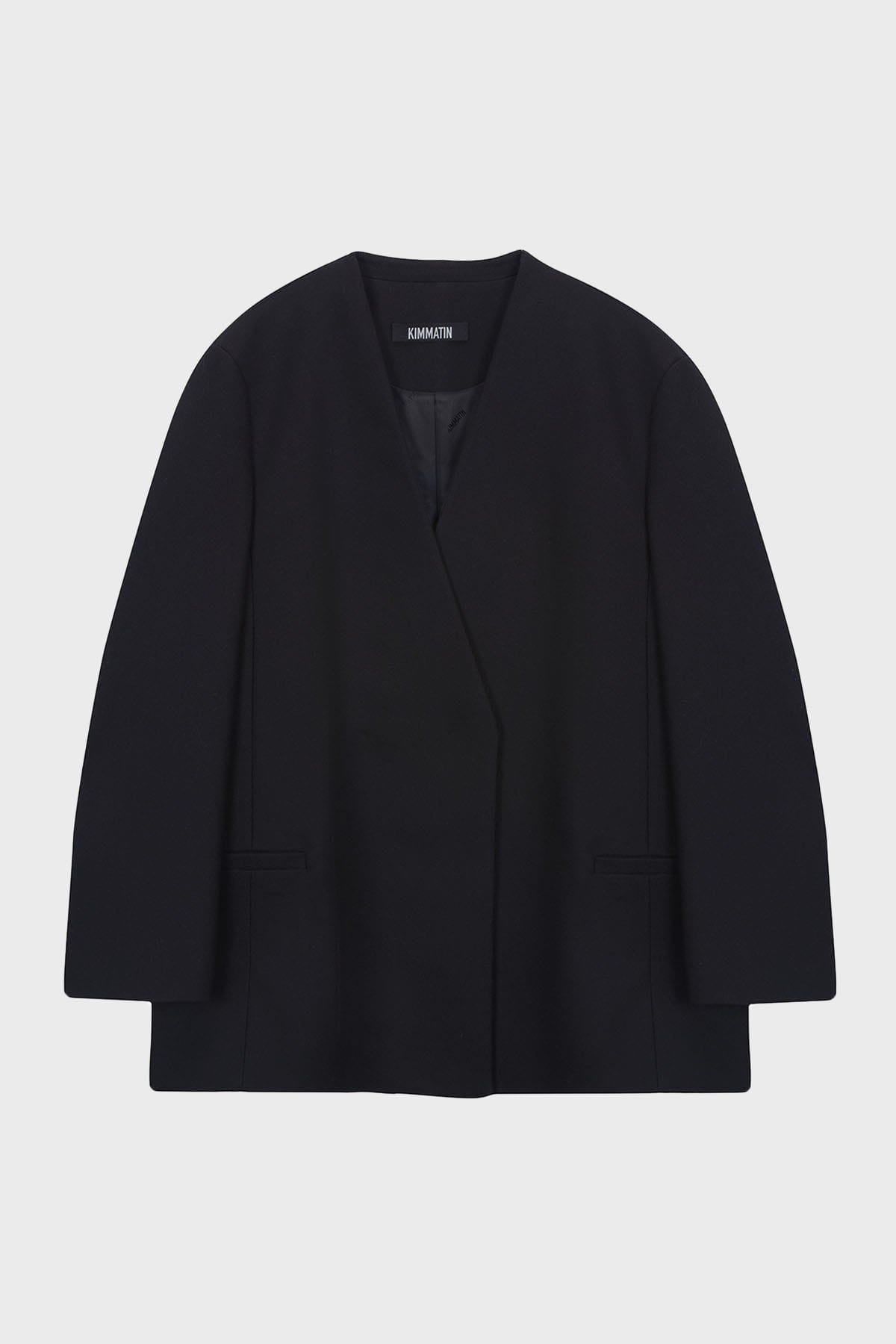 Matinkim Collarless Oversize Jacket IN Black