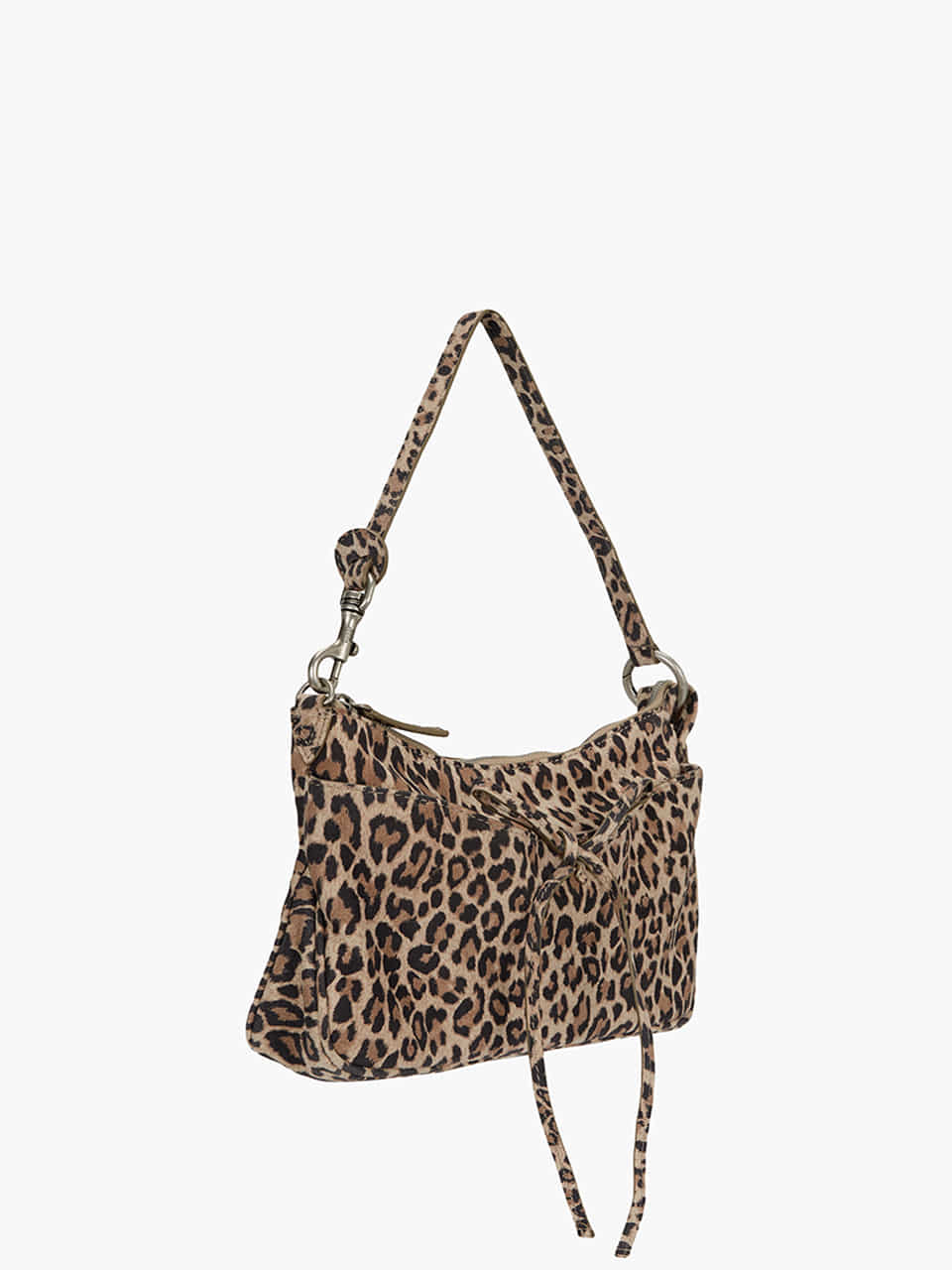 Margesherwood Ribbon Pochette cream leopard suede