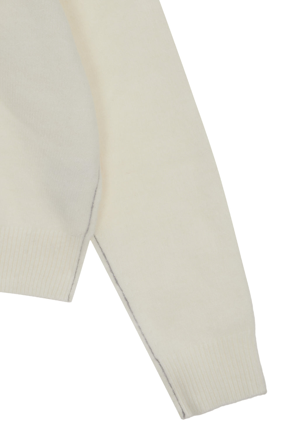 [matinkim] COLOR LINE POINT LOGO KNIT PULLOVER IN IVORY