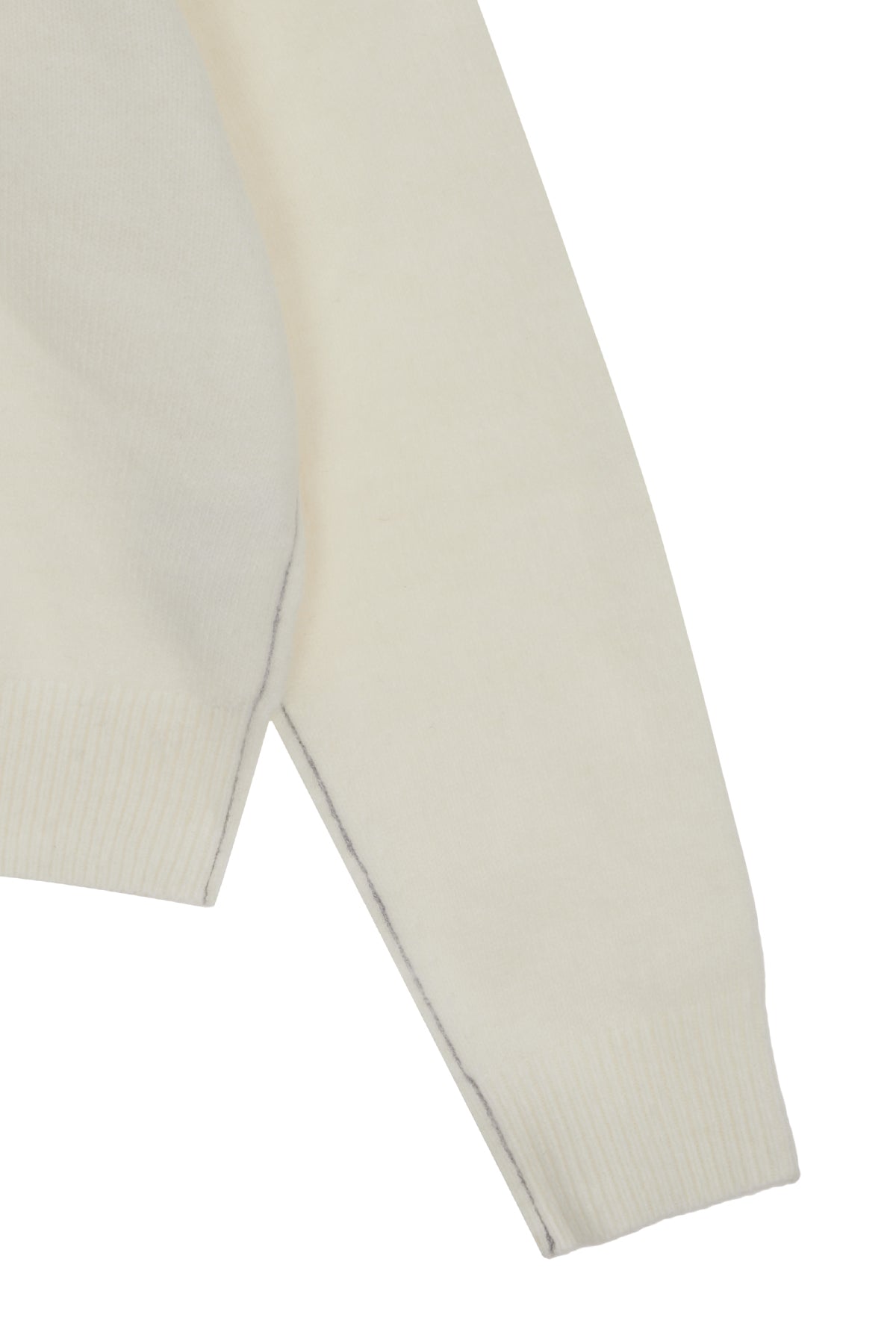 [matinkim] COLOR LINE POINT LOGO KNIT PULLOVER IN IVORY