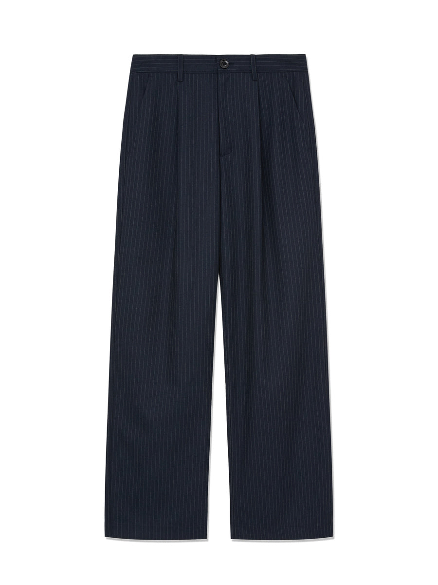 GLOWNY G Gentle Wide Leg Pinstripe Pants 2.0 (Navy)