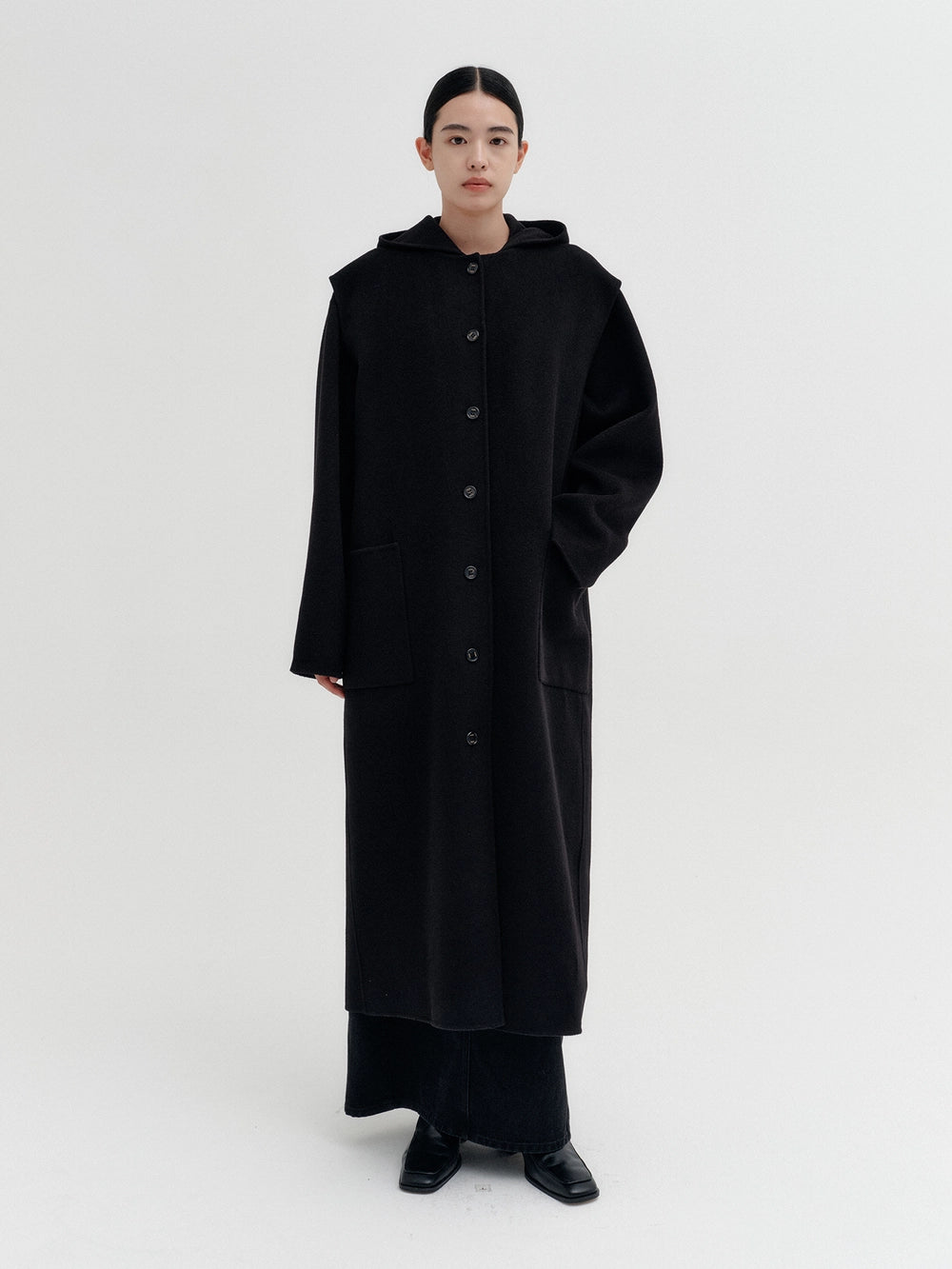 EENK Hoodie Modular Bolero Coat - Black