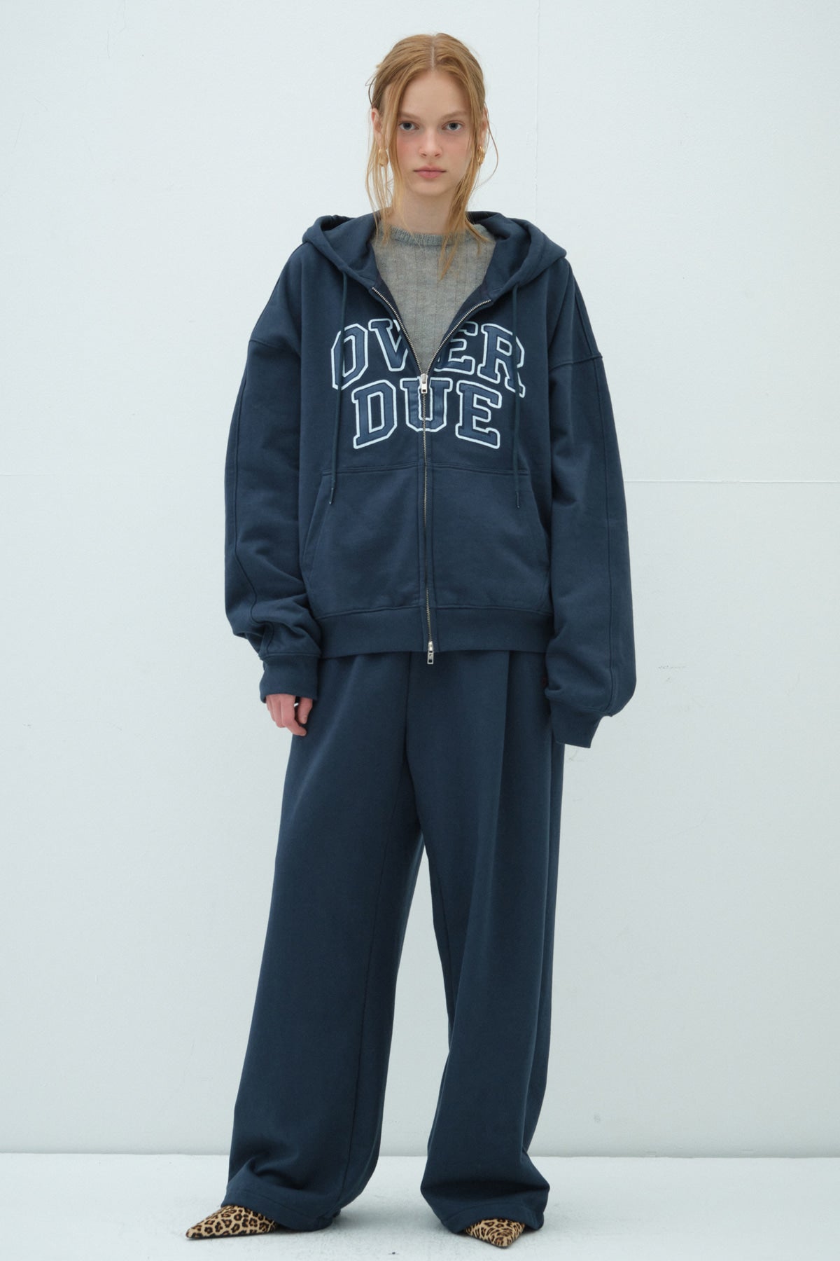 Overdueflair Two-Way Wide Sweat Pants Navy