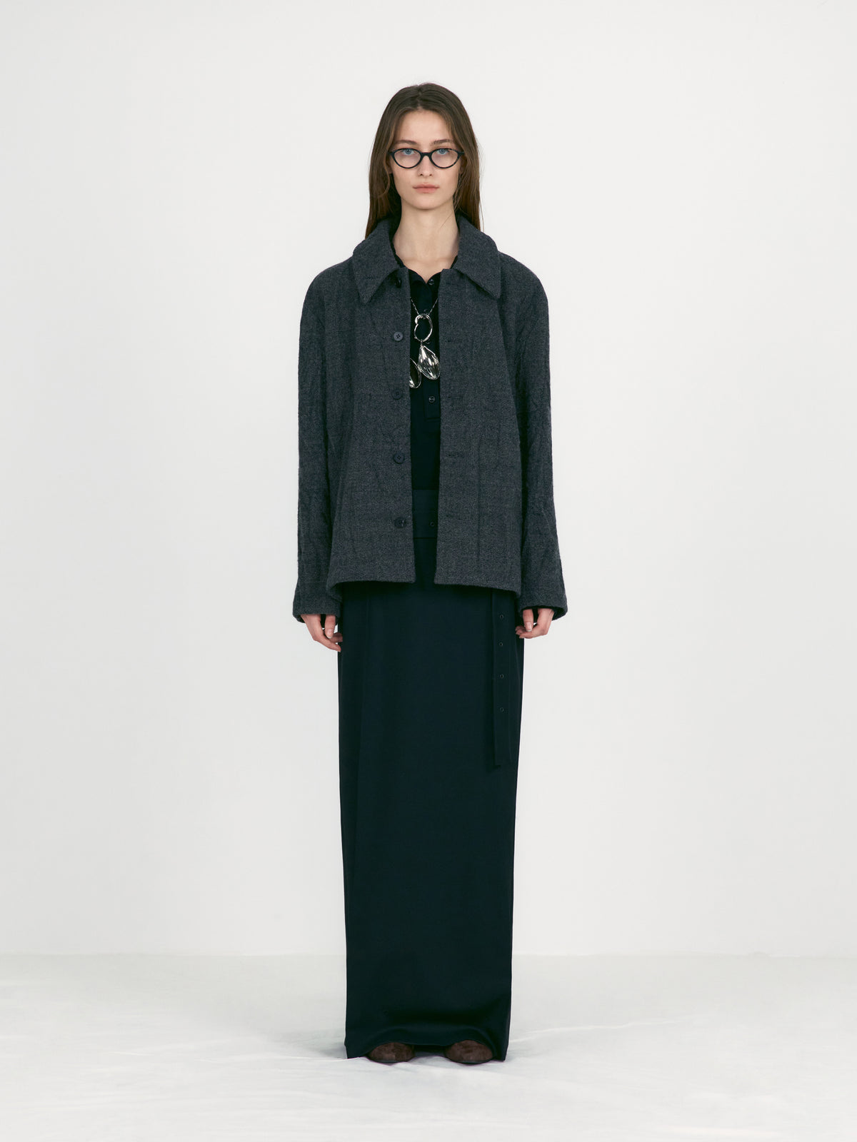 Low Classic Belted Maxi Skirts Black