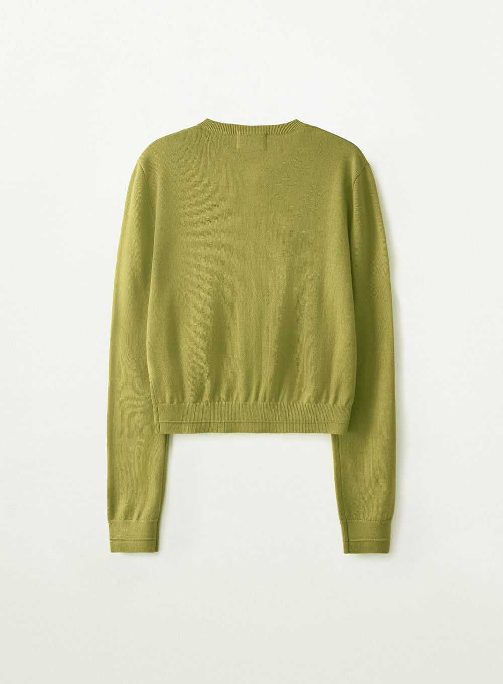 [satur] (W) Loren Basic Crewneck Fine Cardigan - Olive Green