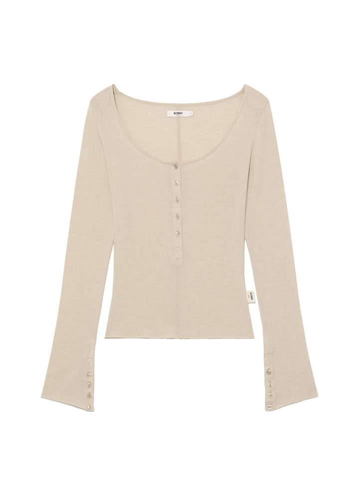 GLOWNY G Button Long Sleeve (Oatmeal)