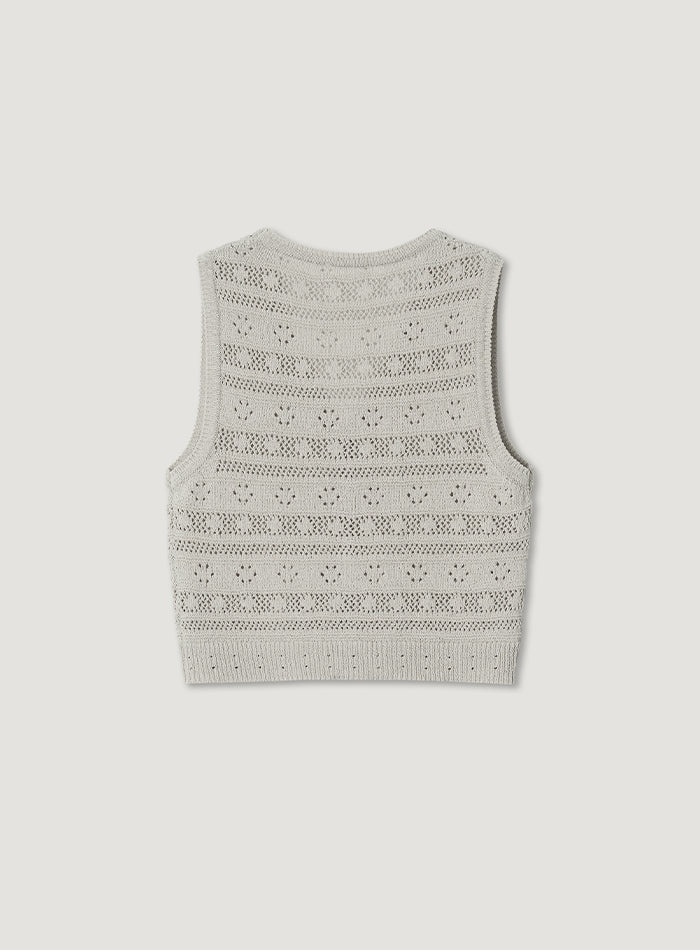 Mango Maniplease Elmo Knit Vest Greige