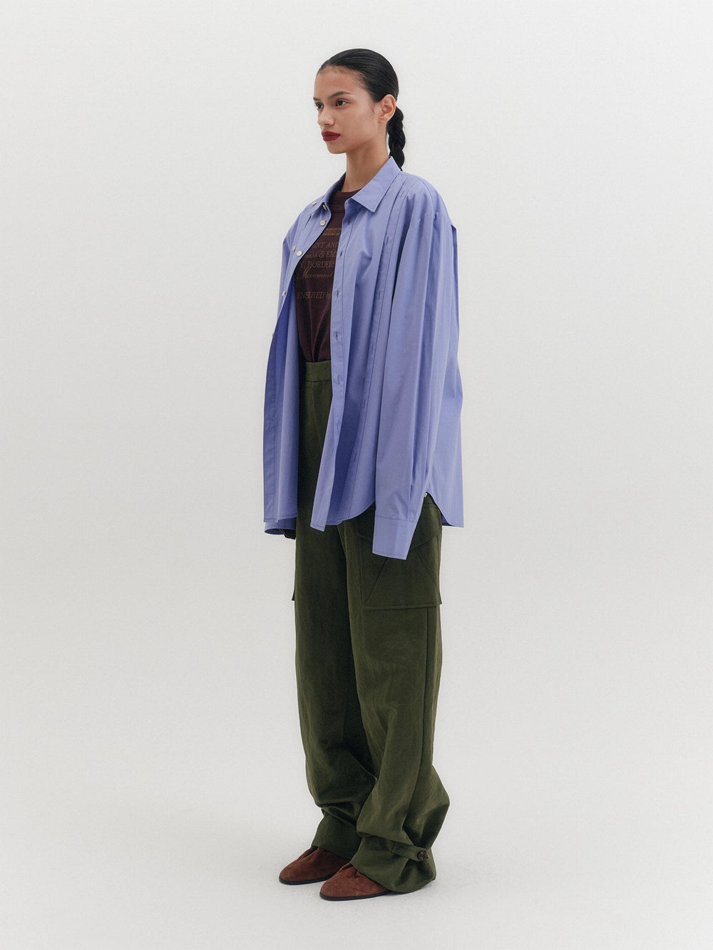 EENK Double-Breasted Transformable Shirt - Lavender