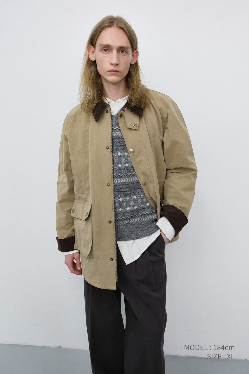 Dunst Unisex Waxed Cotton Hunting Jacket Beige