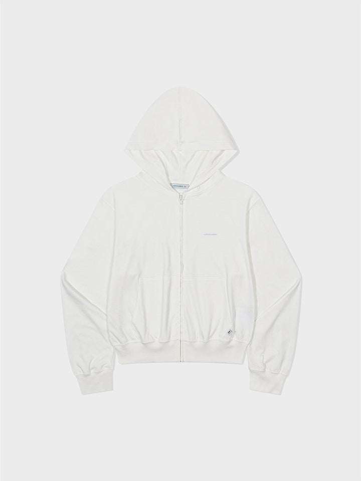 Low Classic Lc Single Jersey Zip-Up Hoodie White