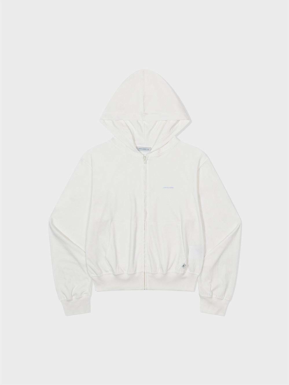 Low Classic Lc Single Jersey Zip-Up Hoodie White