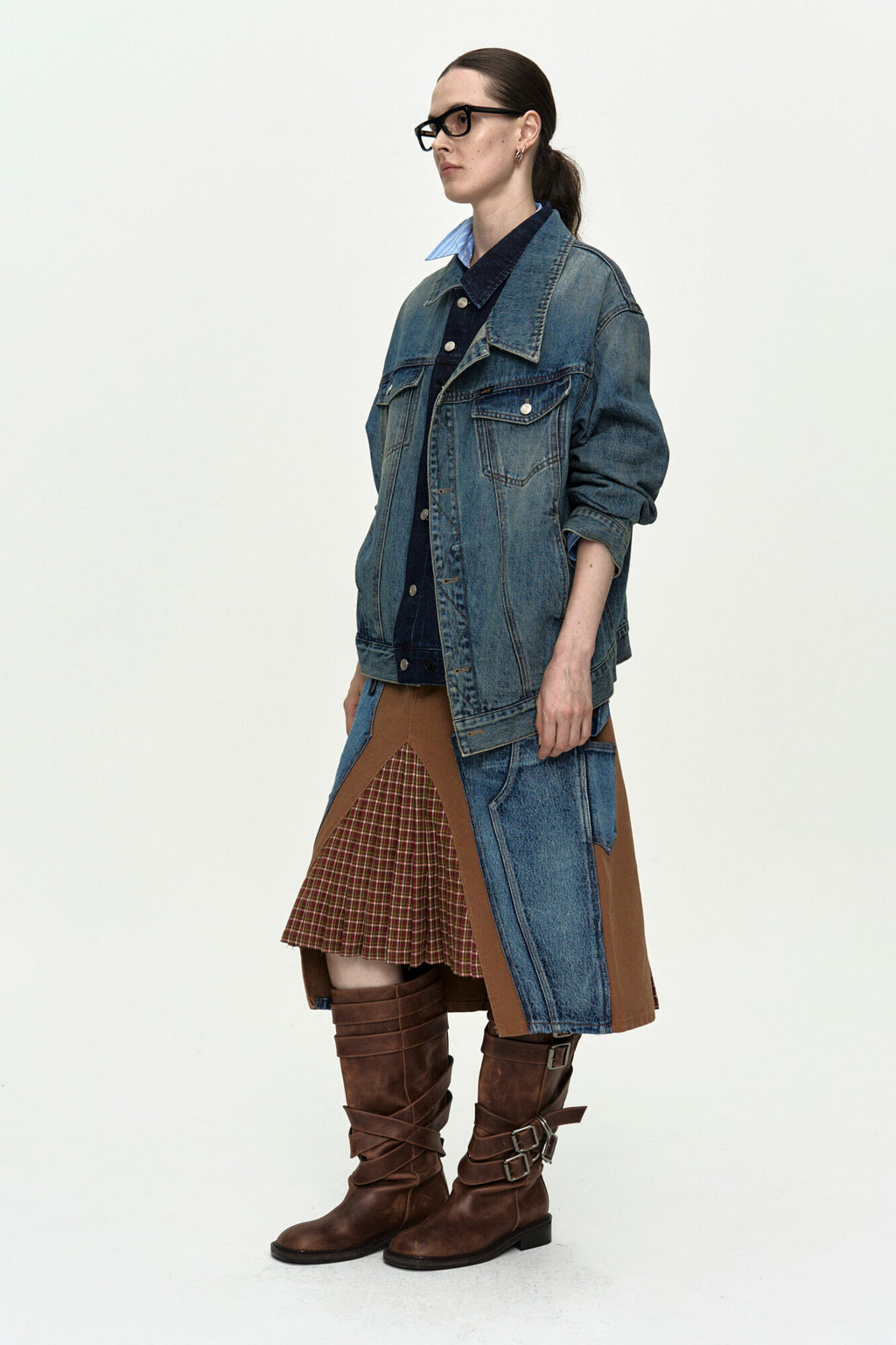 Andersson Bell Unisex Asymmetric Layered Denim Jacket