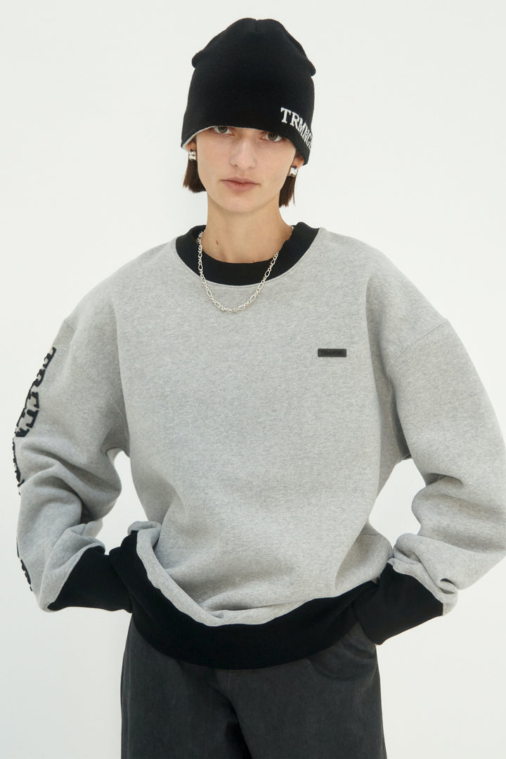 Treemingbird Oblique Line Sweat Shirt Gray