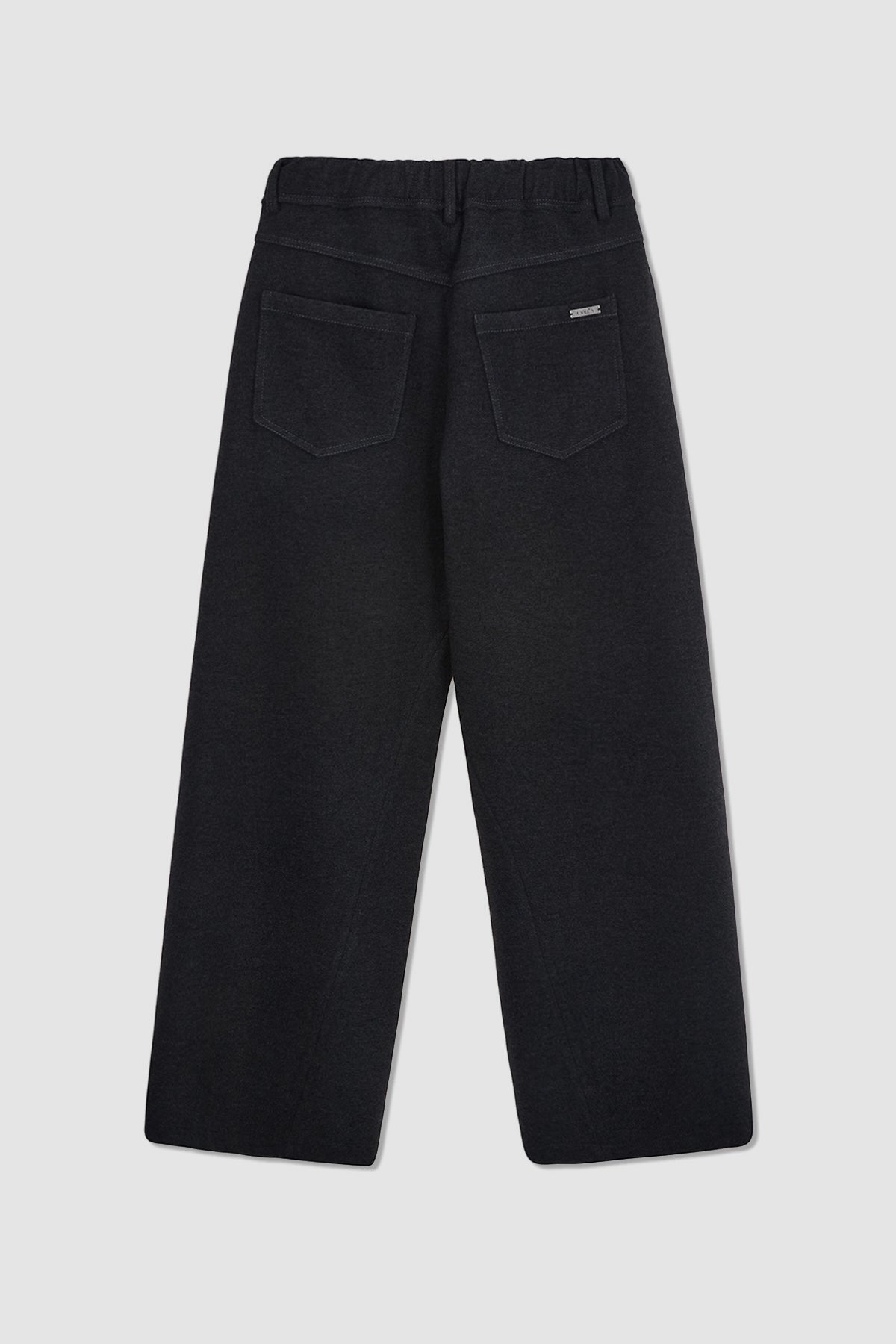 Matinkim Blended Wool Curved Banding Pants IN Charcoal