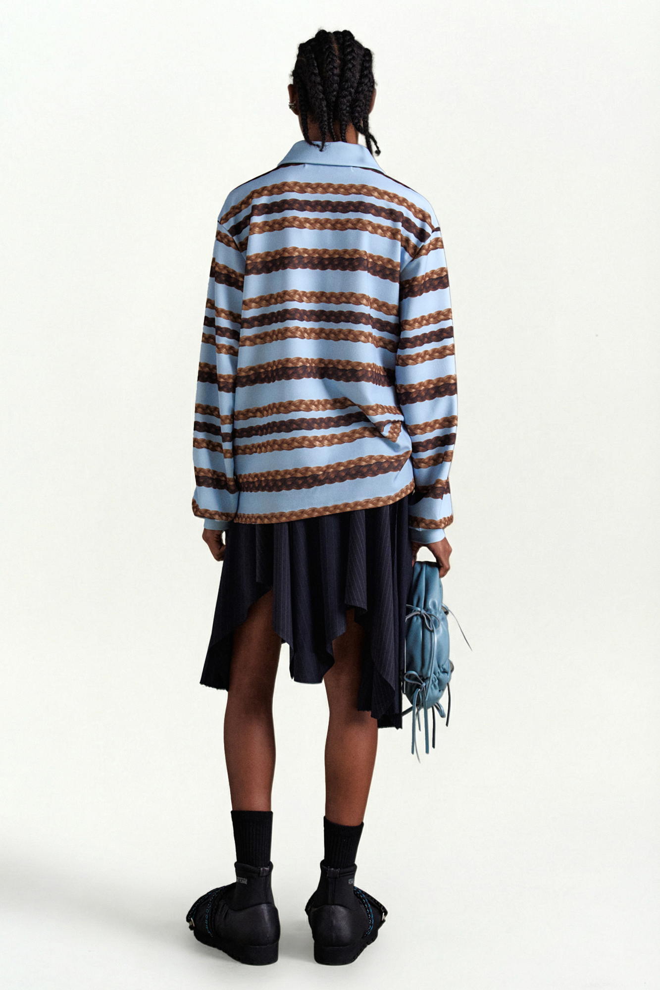 Andersson Bell Hair Braid Stripe Collar T-Shirt
