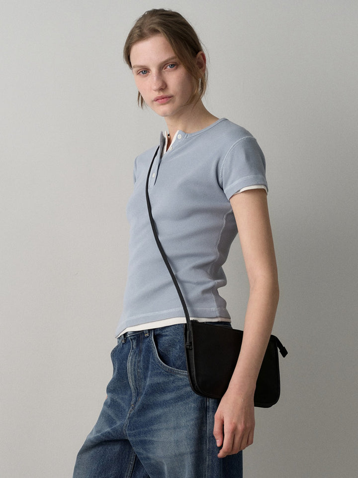 Facade Pattern Gavin Washed Leather Bag black
