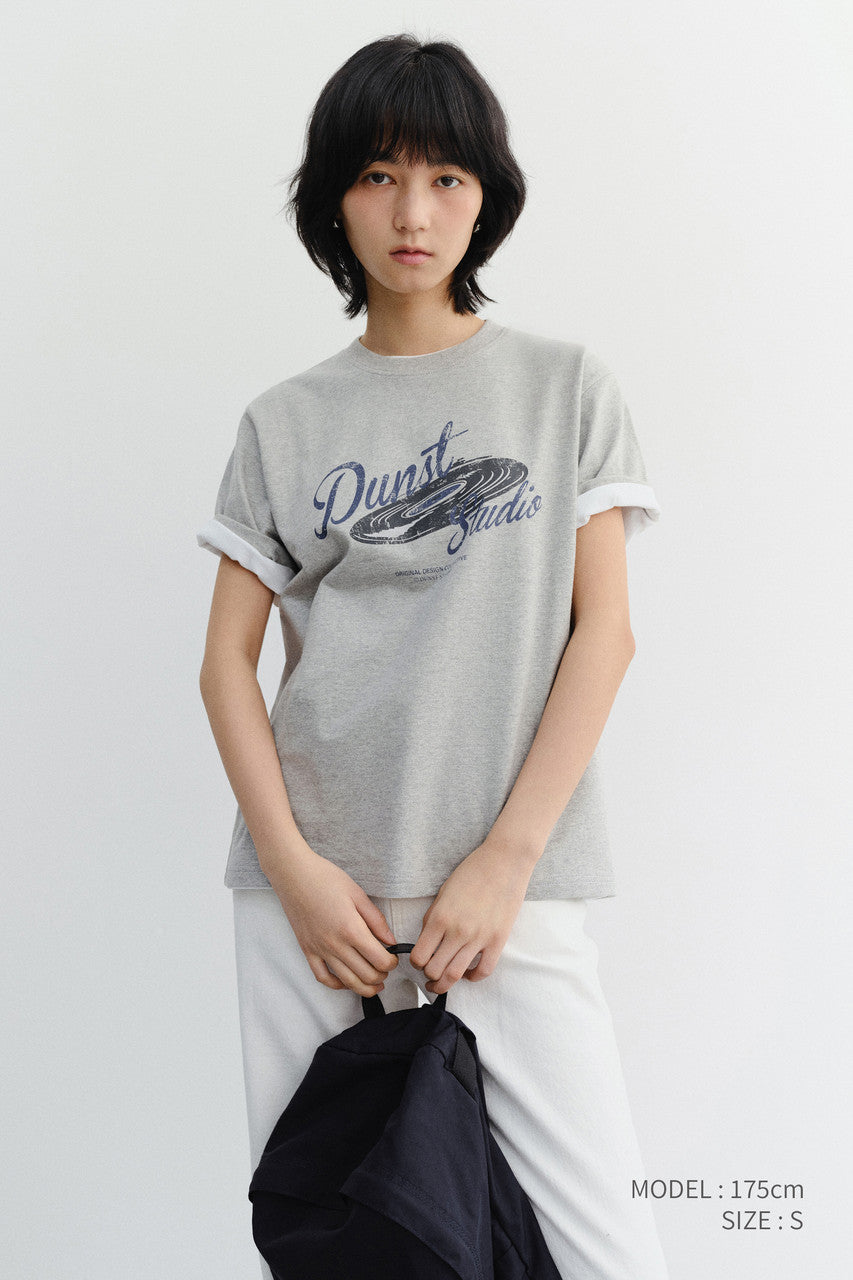 Dunst Unisex Vinyl T-Shirt Melange Grey