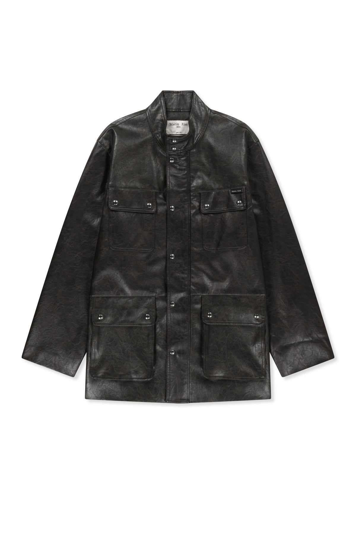 Matinkim Faux Leather Safari Jacket IN Brown