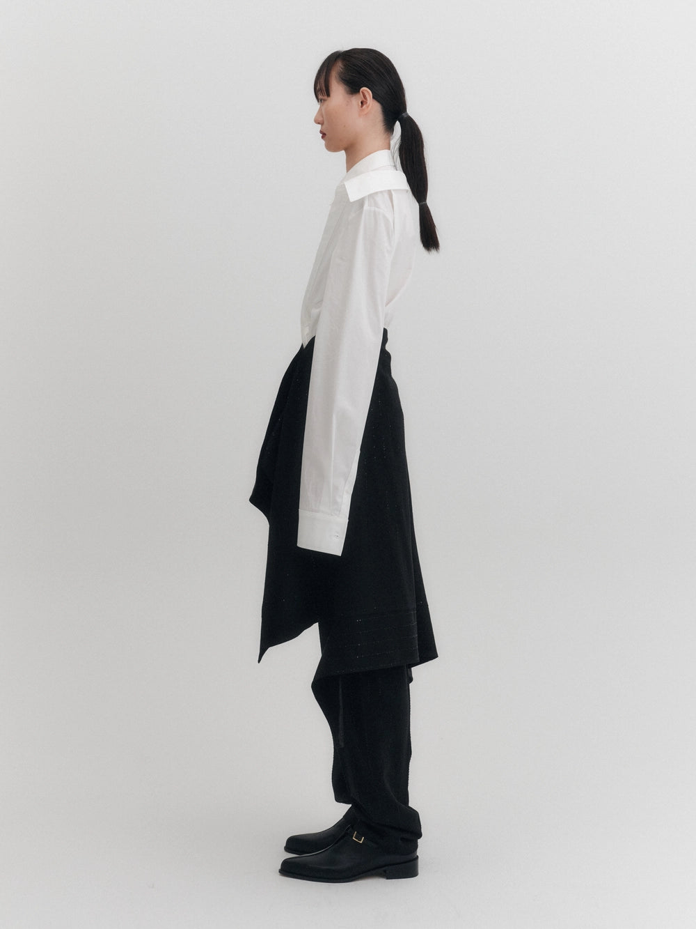 EENK Asymmetrical Midi Skirt - Black