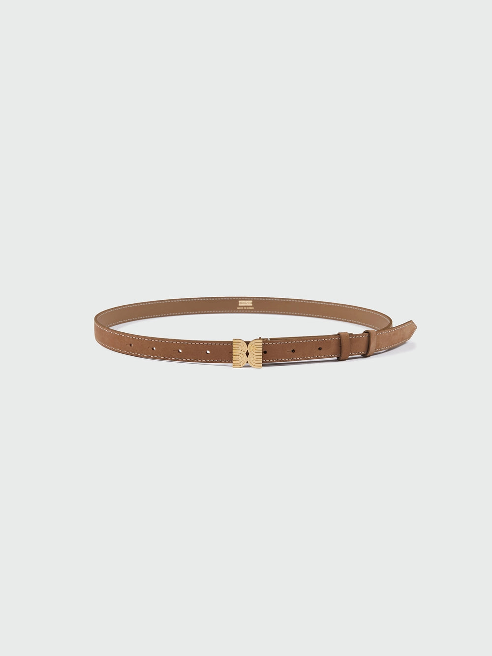 EENK Logo Detail Buckle Belt - Camel