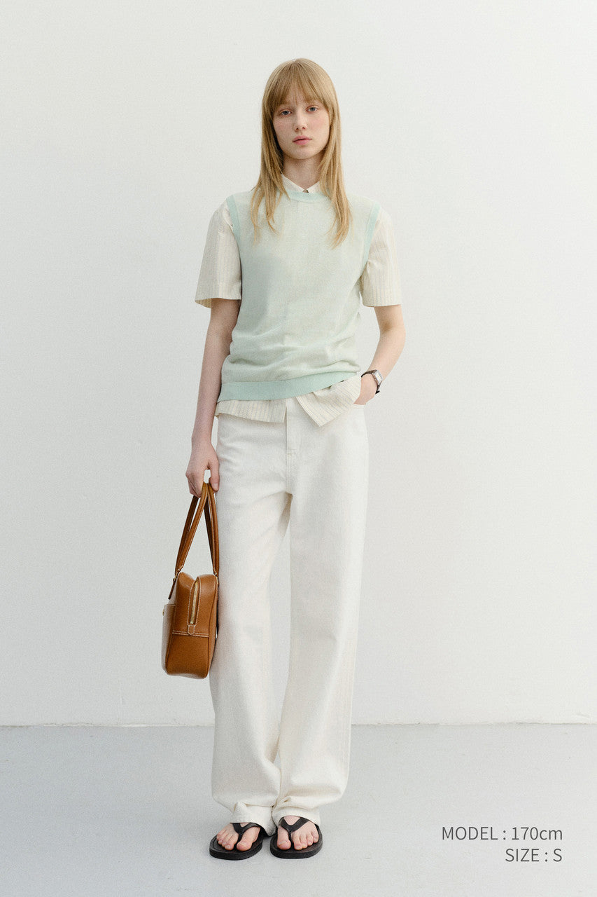 Dunst Unisex Sheer Layering Knit Vest Mint