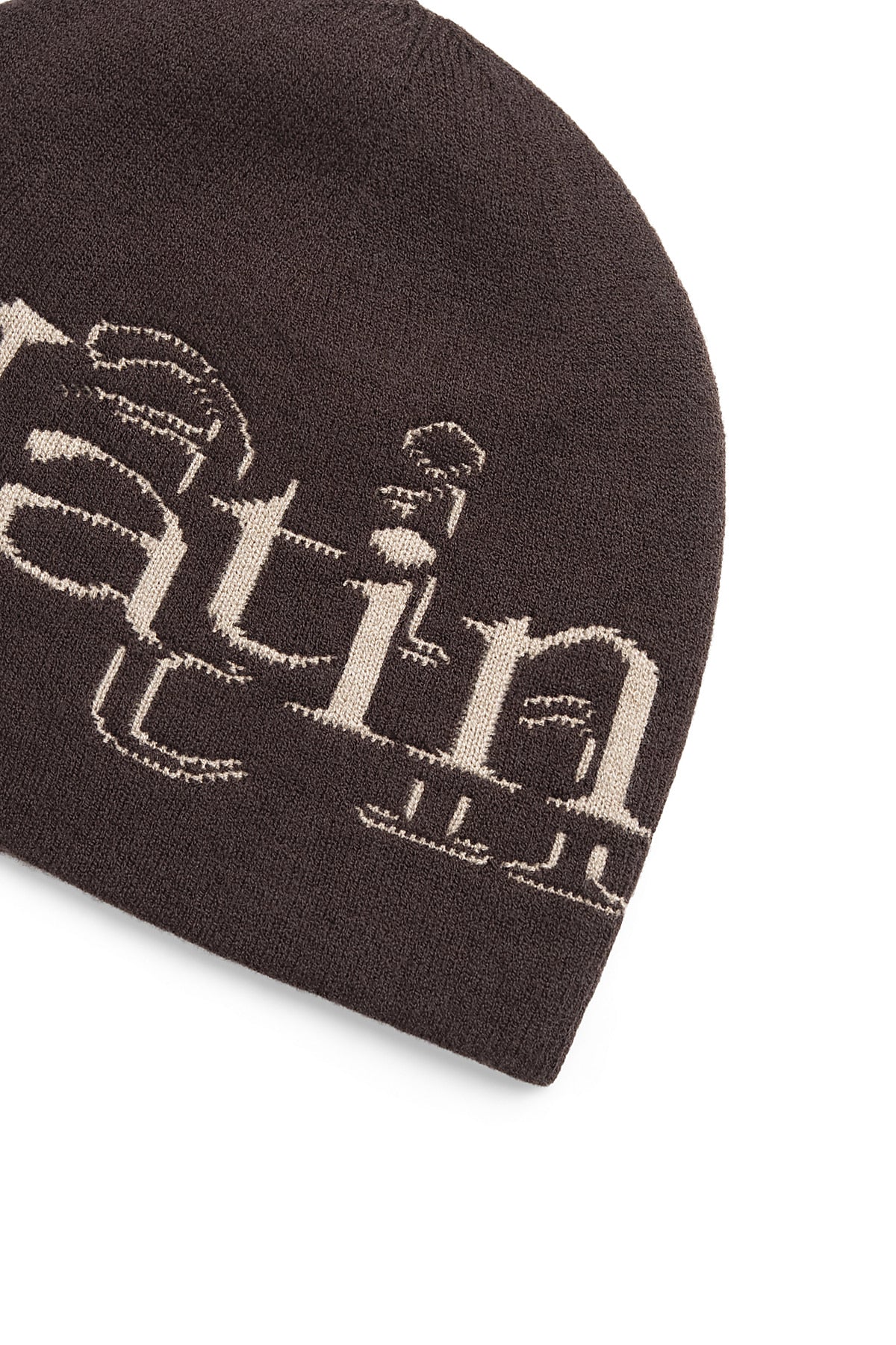 Matinkim Stroke Logo Jacquard Beanie IN Brown