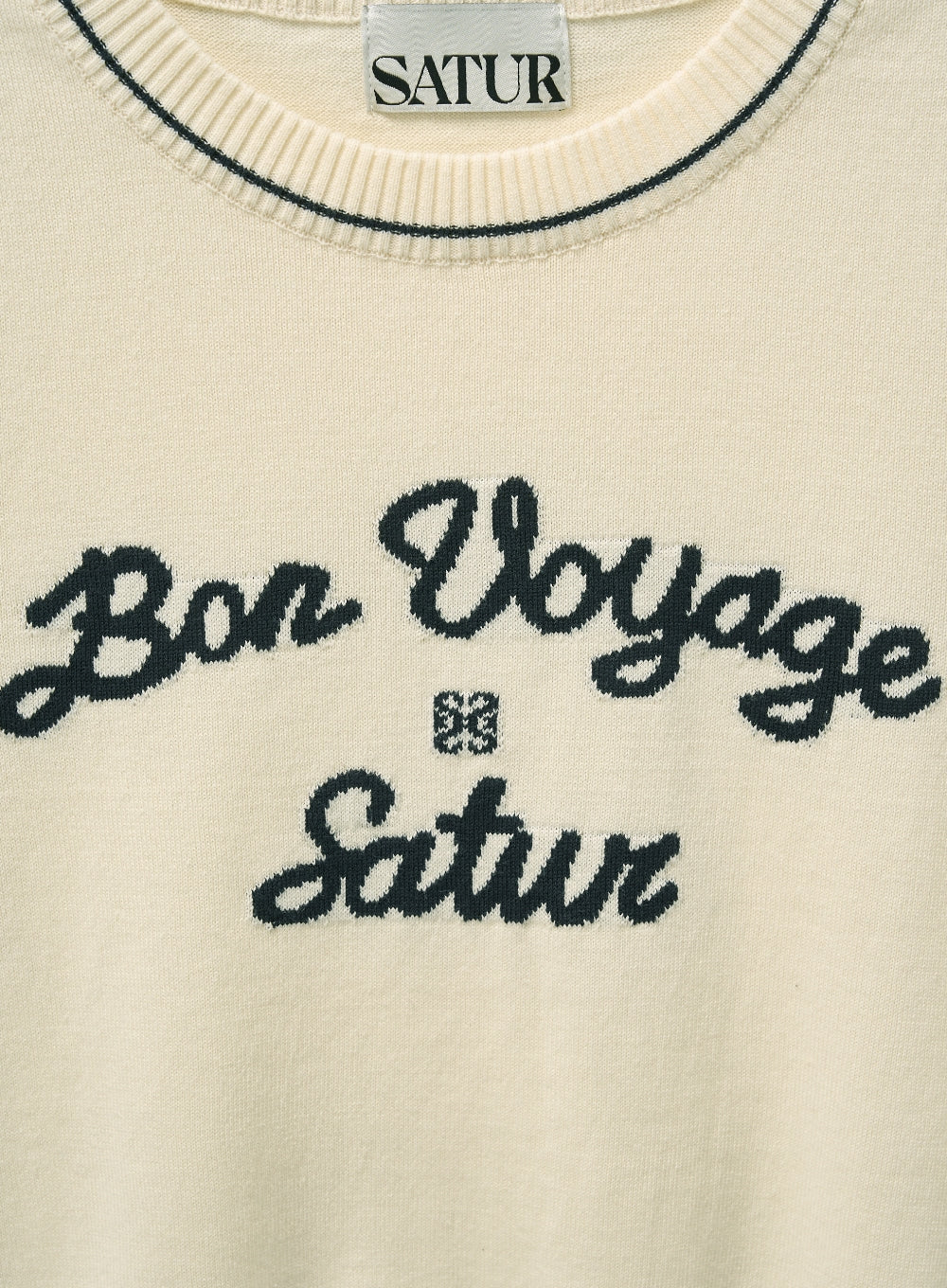 [satur] (W) Bon Voyage Puff Knit - Cream Navy