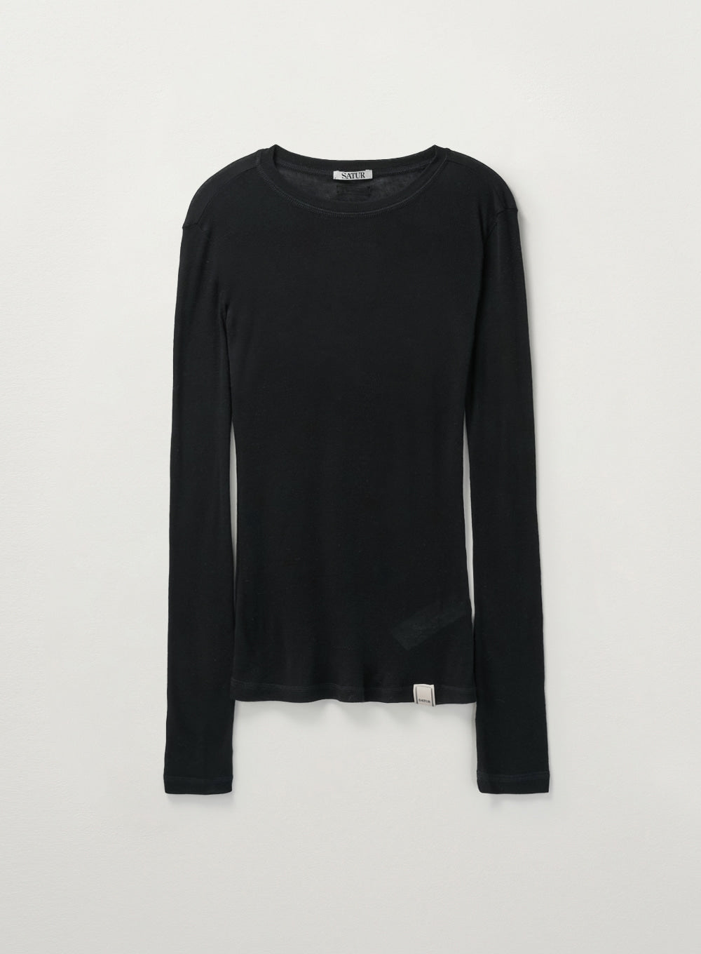 [satur] (W) Slim Fit Layered Long Sleeve - Black