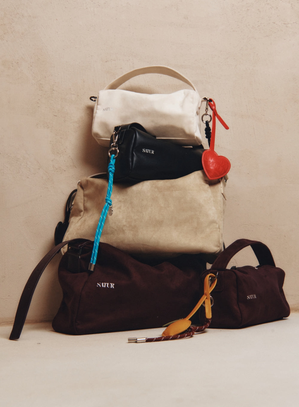 [satur] Verona Synthetic Suede Bag - Brown