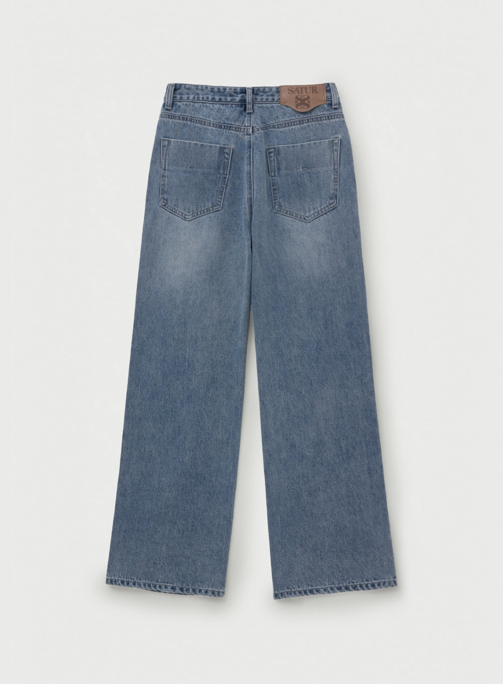 [satur] (W) Straight Semi Loose Fit Denim Pants - Light Blue
