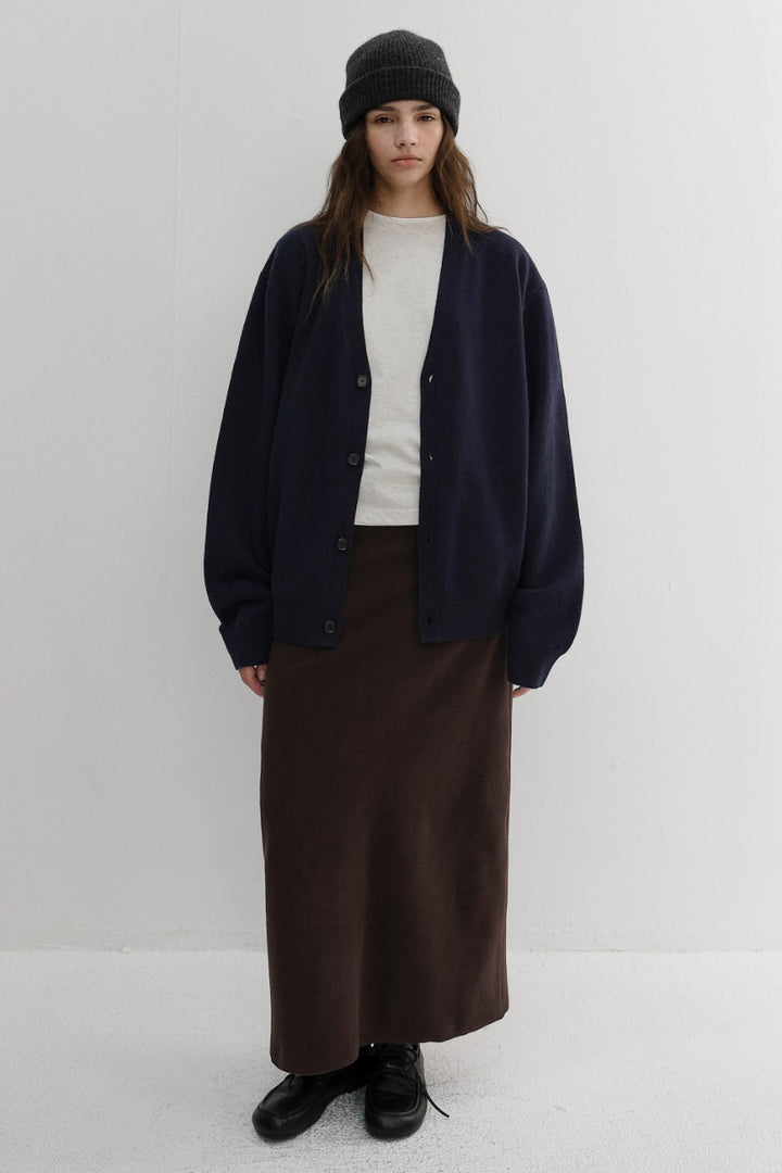 Dunst Fleece Maxi Skirt Choco Brown