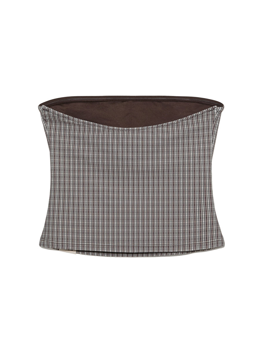 GLOWNY G Gingham Bandeau (Brown)