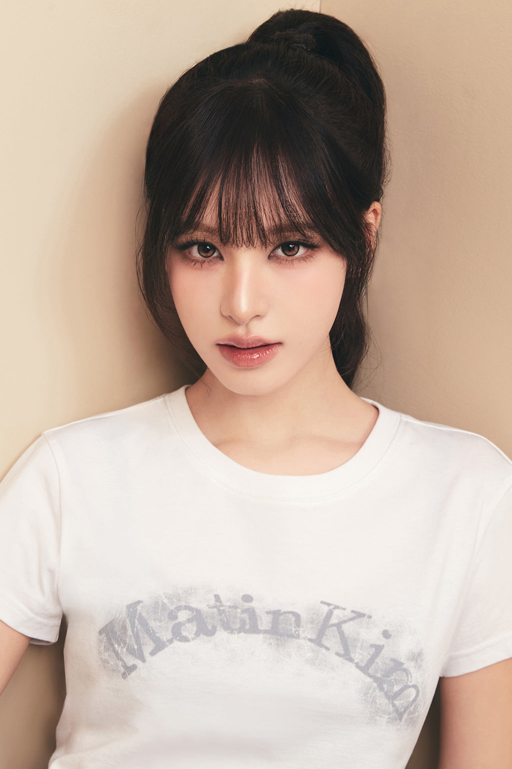 [matinkim] Matin Kim Arch Logo Crop Top IN White
