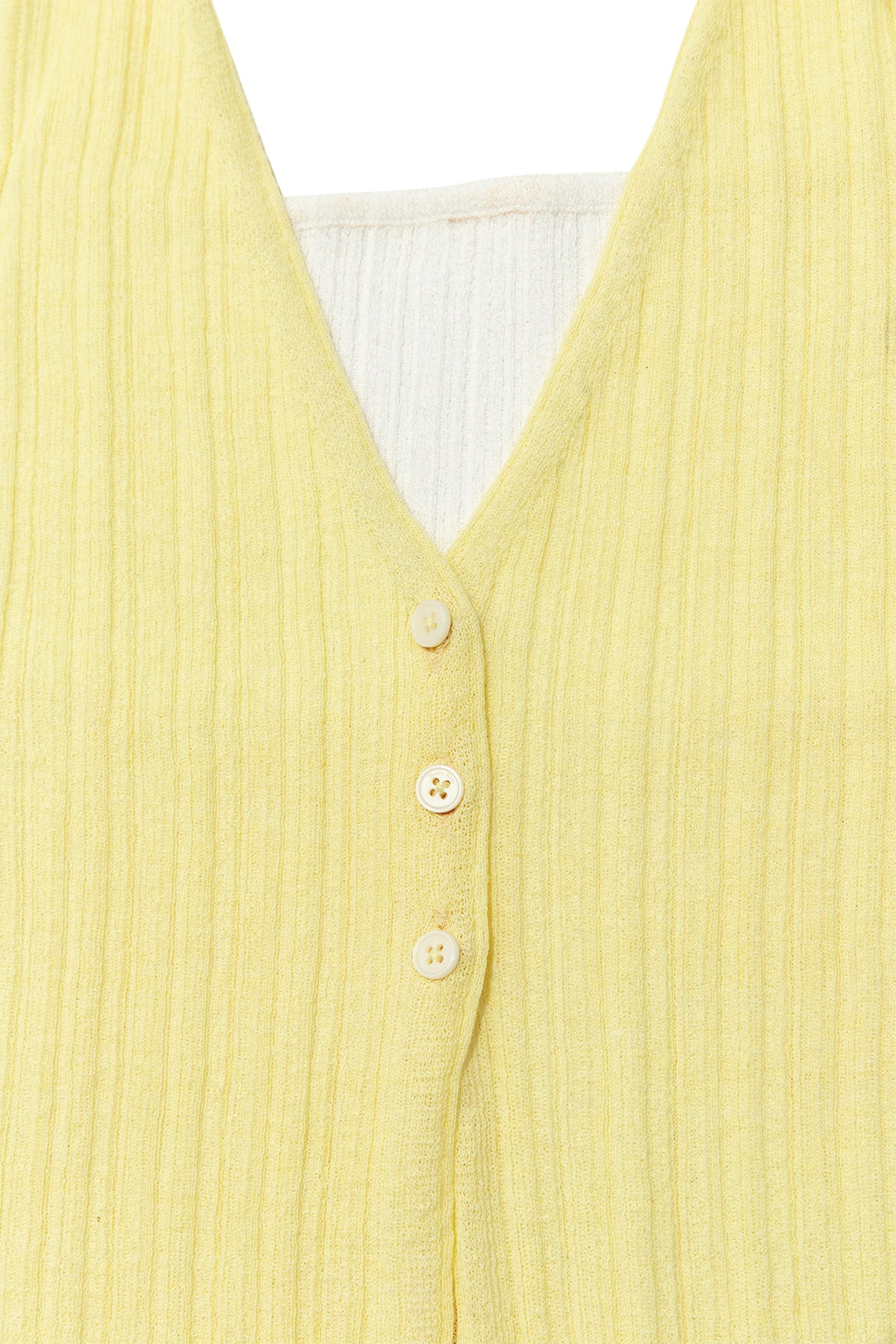 [matinkim] LAYERED BUTTON HALTER NECK TOP IN LIGHT YELLOW