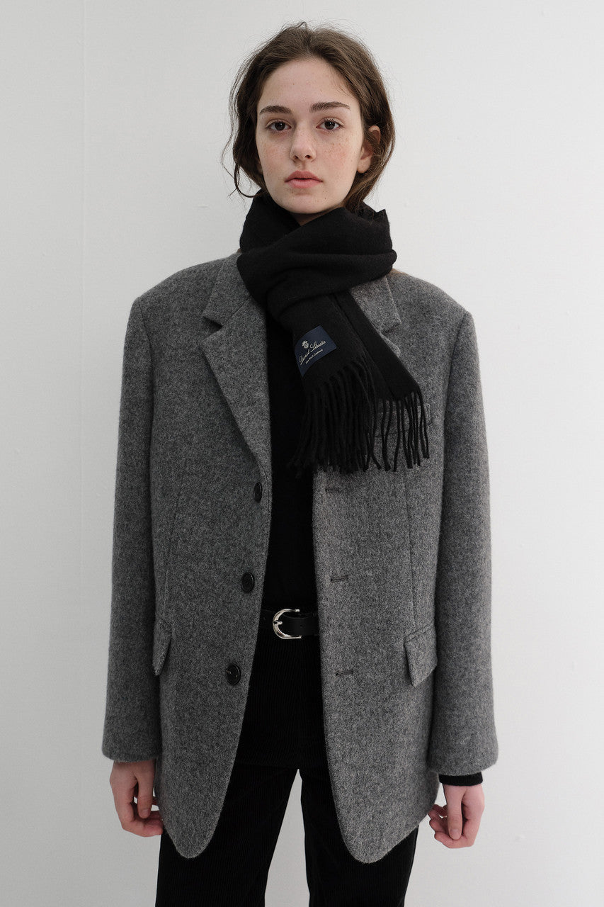 Dunst Fringed Cashmere Muffler Black