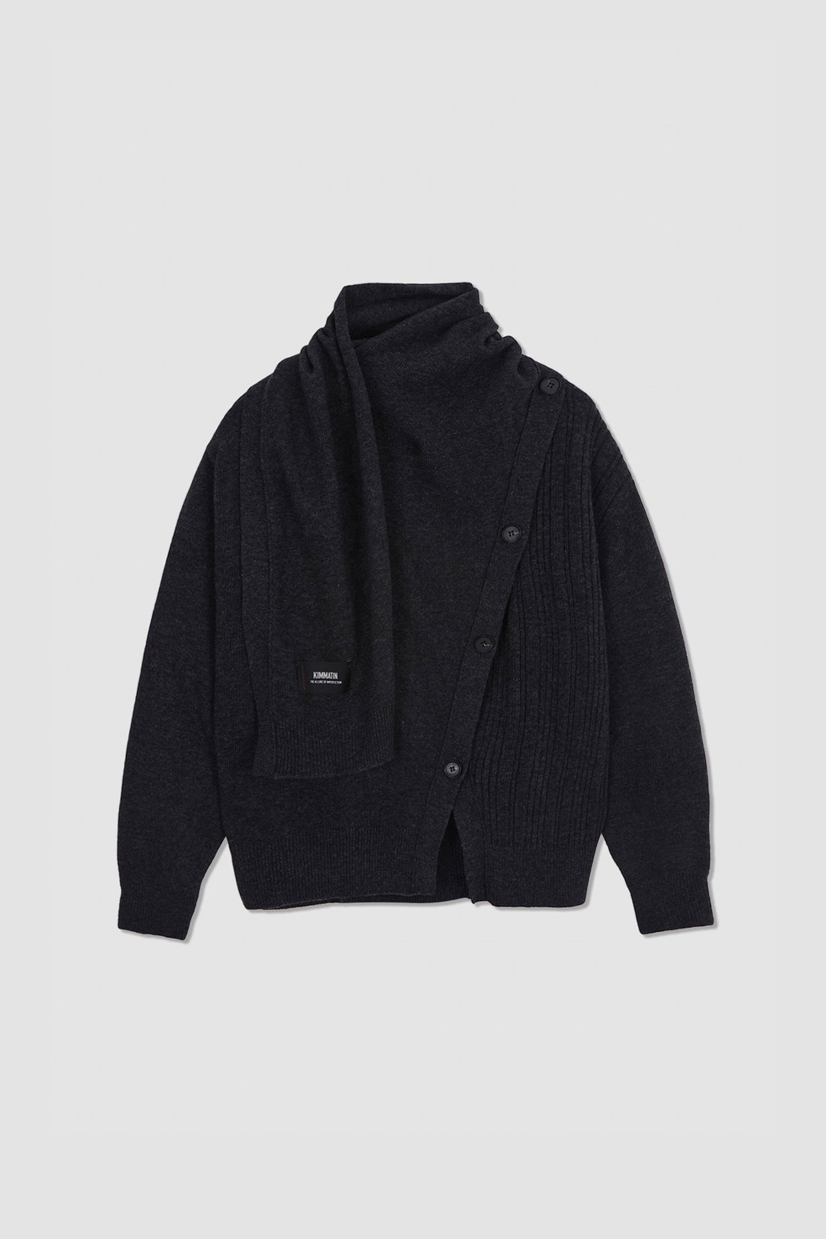 Matinkim Muffler Cardigan IN Charcoal