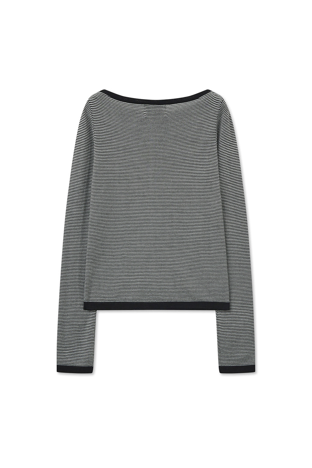 [matinkim] ESSENTIAL BOAT NECK KNIT TOP IN BLACK