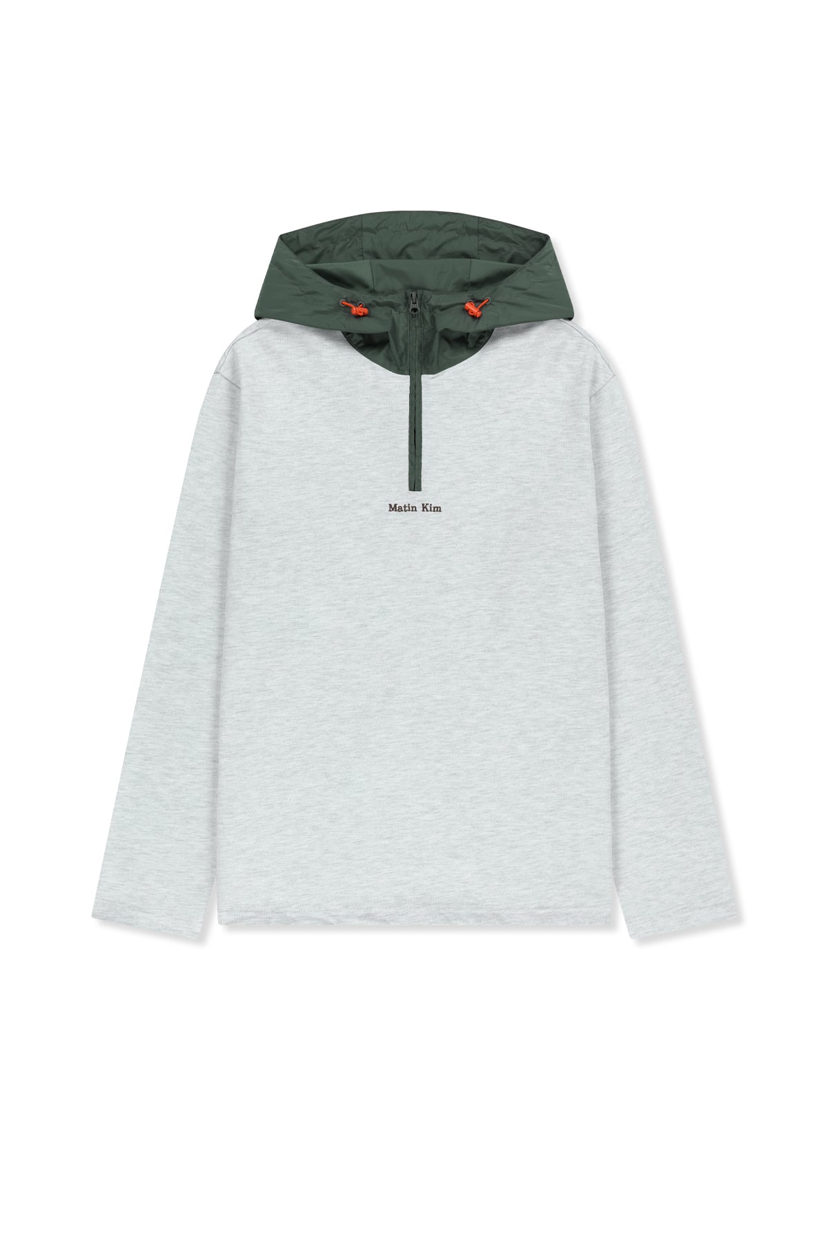 Matinkim Color Block Hoody Quarter Zip UP IN Light Grey