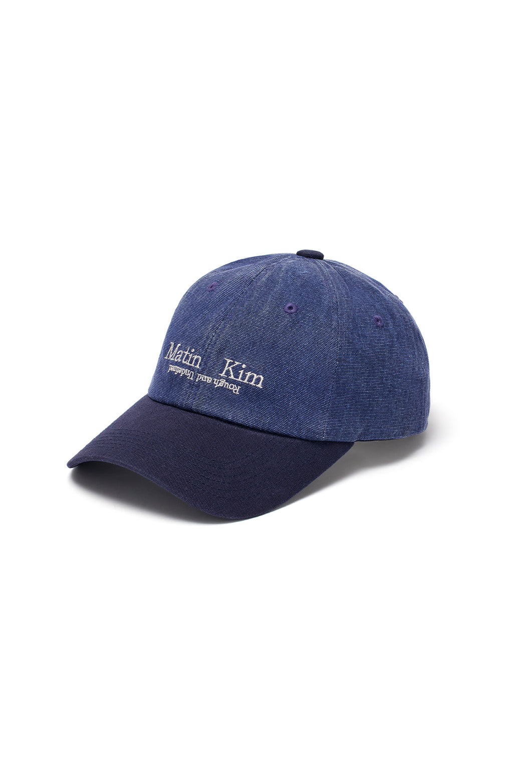 [matinkim] WASHED OXFORD TWO TONE BALL CAP IN NAVY
