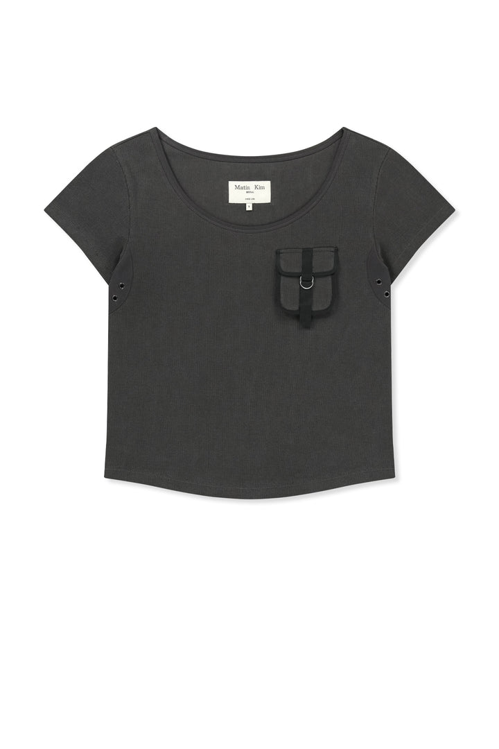 Matinkim Pocket Point Slim Fit Top In Charcoal
